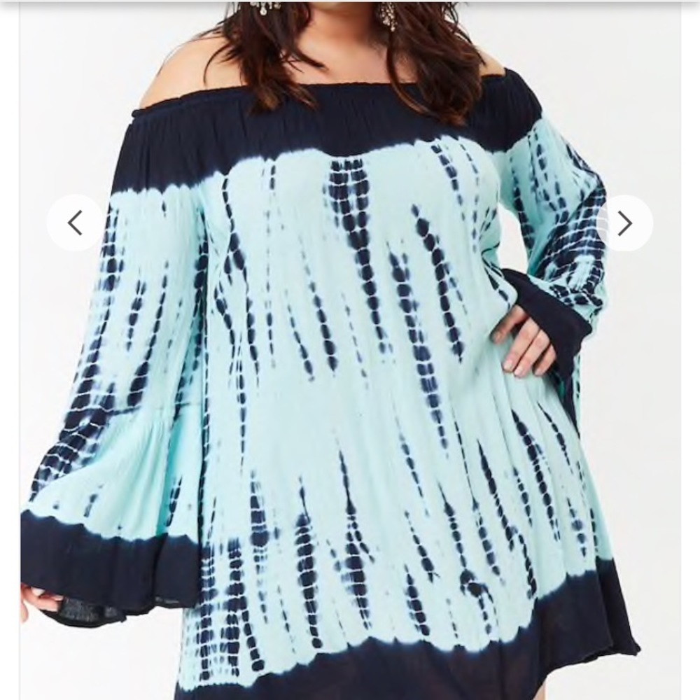 Tie dye off the shoulder dress mauve/black
